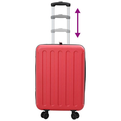 vidaXL Red ABS Plastic Suitcase with Lock - 34x23x55.5 cm