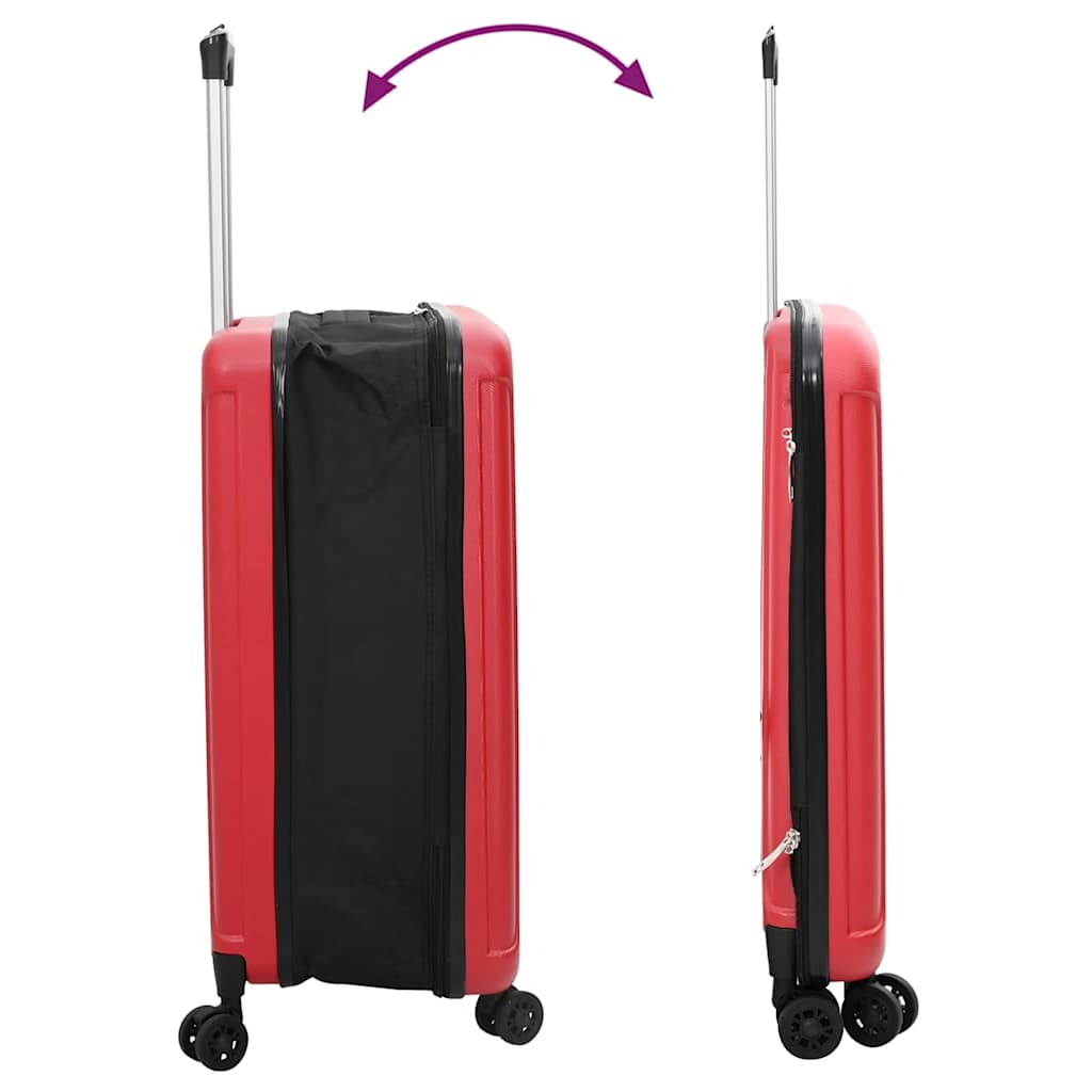 vidaXL Red ABS Plastic Suitcase with Lock - 34x23x55.5 cm