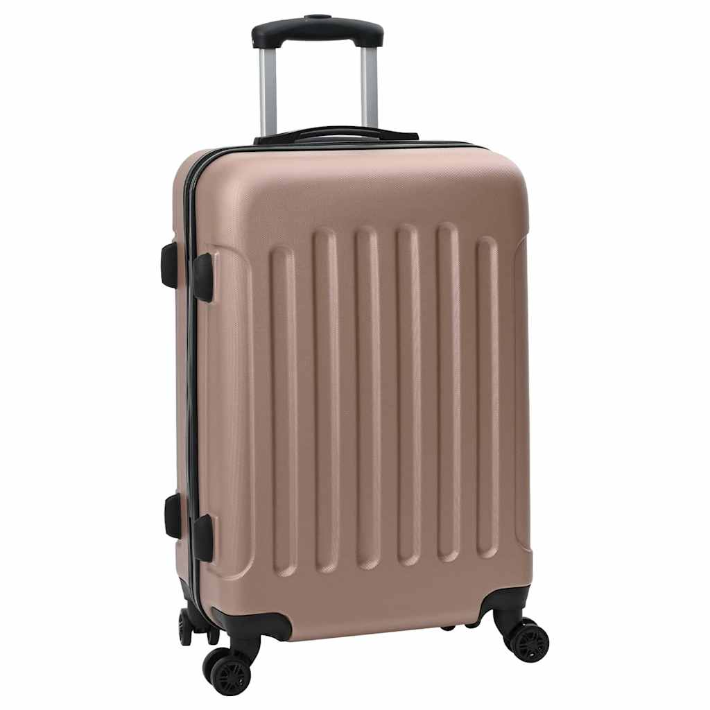 vidaXL Suitcase with Lock 3 pcs Rose Gold 50 x 31 x 78 cm ABS Plastic