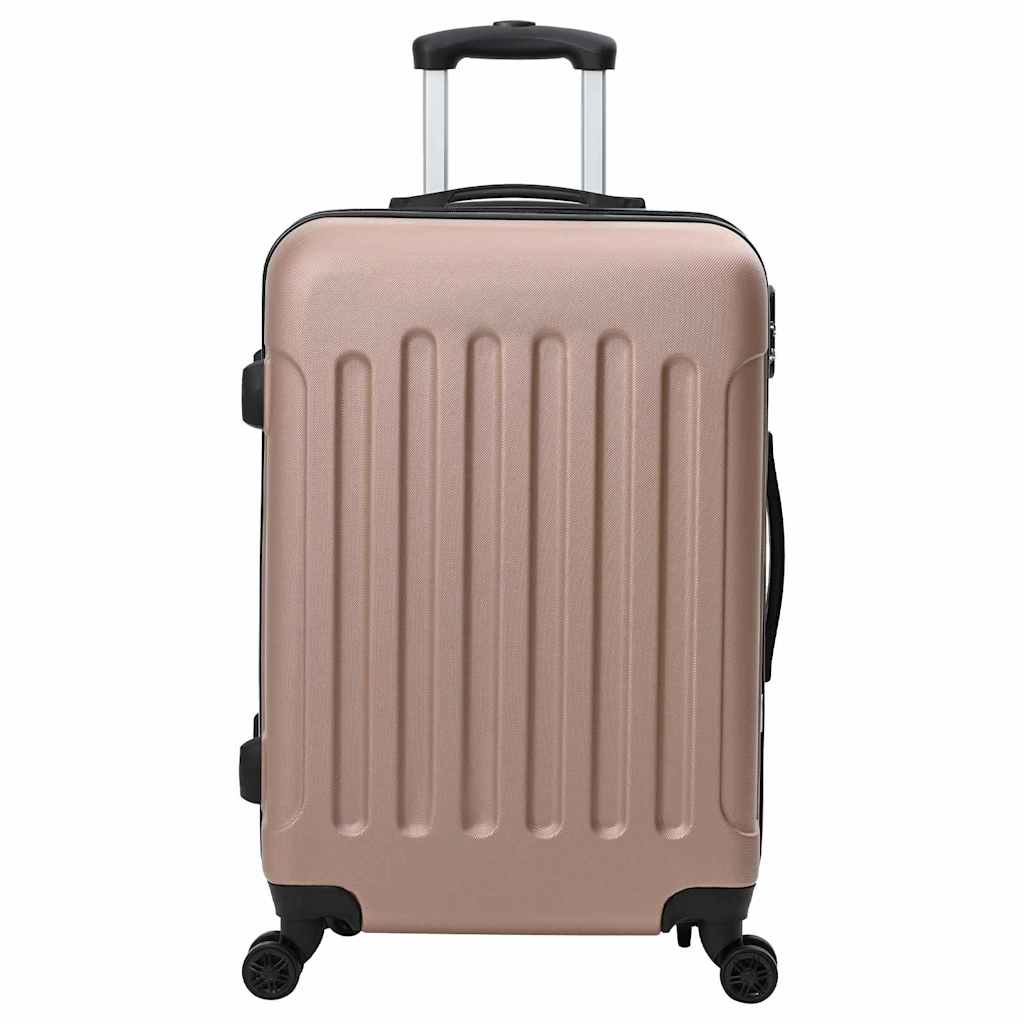 vidaXL Suitcase with Lock 3 pcs Rose Gold 50 x 31 x 78 cm ABS Plastic