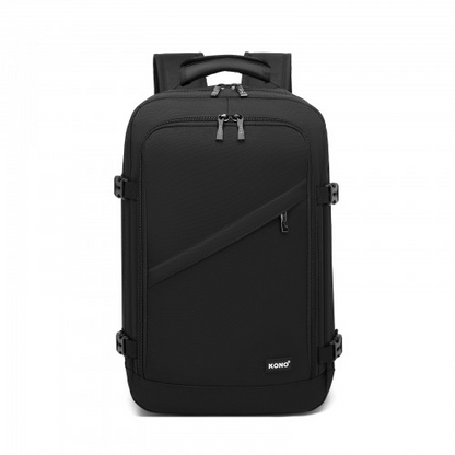 Kono Multi-purpose Business Carry-On Backpack - Fits 15.6" Laptop, Ideal for Work, Travel & Daily Commute - Black