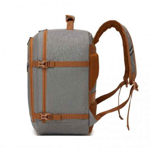 Kono Multi-purpose Business Carry-On Backpack – Fits 15.6" Laptop, Ideal for Work, Travel & Daily Commute - Grey and Brown