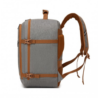 Kono Multi-purpose Business Carry-On Backpack – Fits 15.6" Laptop, Ideal for Work, Travel & Daily Commute - Grey and Brown