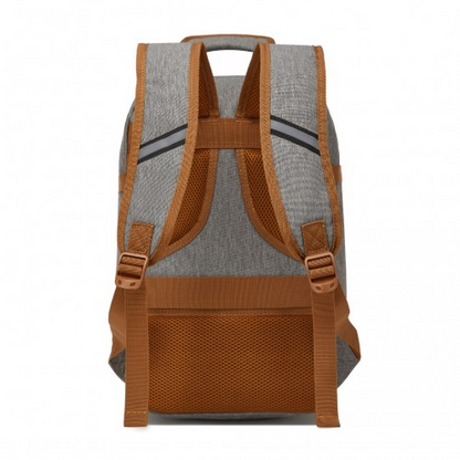 Kono Multi-purpose Business Carry-On Backpack – Fits 15.6" Laptop, Ideal for Work, Travel & Daily Commute - Grey and Brown