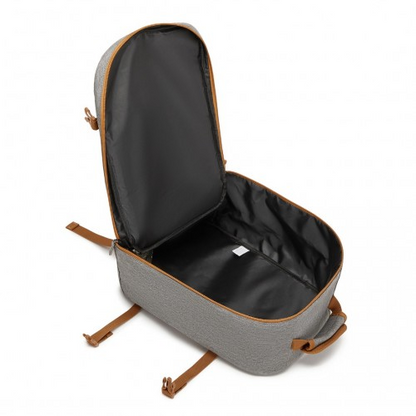 Kono Multi-purpose Business Carry-On Backpack – Fits 15.6" Laptop, Ideal for Work, Travel & Daily Commute - Grey and Brown