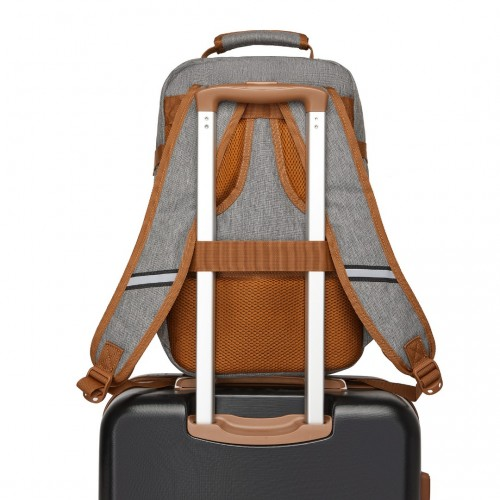 Kono Multi-purpose Business Carry-On Backpack – Fits 15.6" Laptop, Ideal for Work, Travel & Daily Commute - Grey and Brown