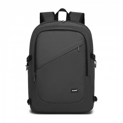 Kono Modern Urban Style Laptop Backpack – School & Commuter Rucksack with USB & Type-C Charging Port - Dark Grey