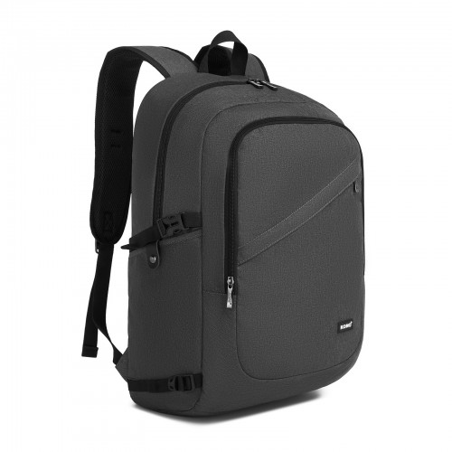 Kono Modern Urban Style Laptop Backpack – School & Commuter Rucksack with USB & Type-C Charging Port - Dark Grey
