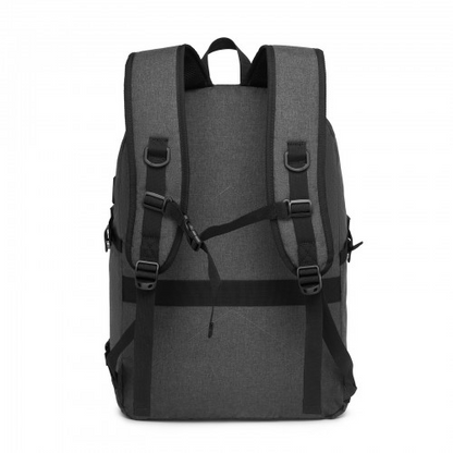 Kono Modern Urban Style Laptop Backpack – School & Commuter Rucksack with USB & Type-C Charging Port - Dark Grey