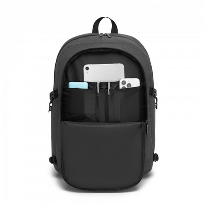 Kono Modern Urban Style Laptop Backpack – School & Commuter Rucksack with USB & Type-C Charging Port - Dark Grey