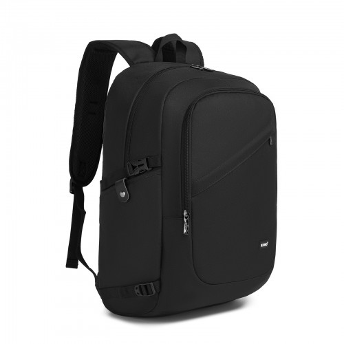 Kono Modern Urban Style Laptop Backpack - School & Commuter Rucksack with USB & Type-C Charging Port - Black