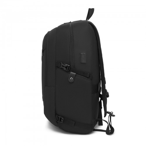 Kono Modern Urban Style Laptop Backpack - School & Commuter Rucksack with USB & Type-C Charging Port - Black