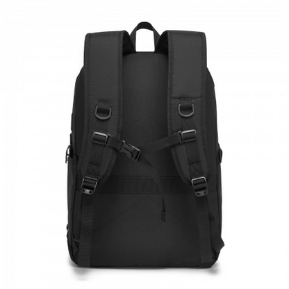 Kono Modern Urban Style Laptop Backpack - School & Commuter Rucksack with USB & Type-C Charging Port - Black