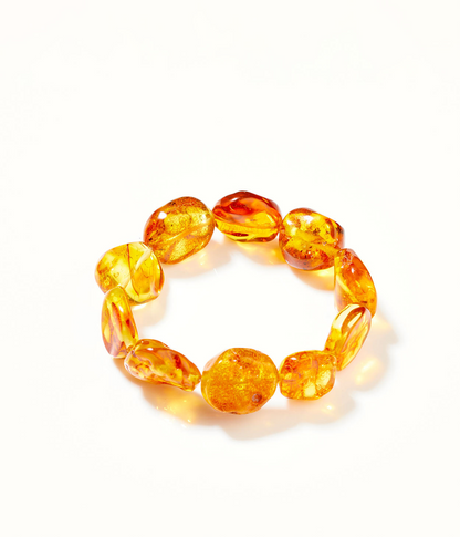 Chunky Cognac Amber Bracelet