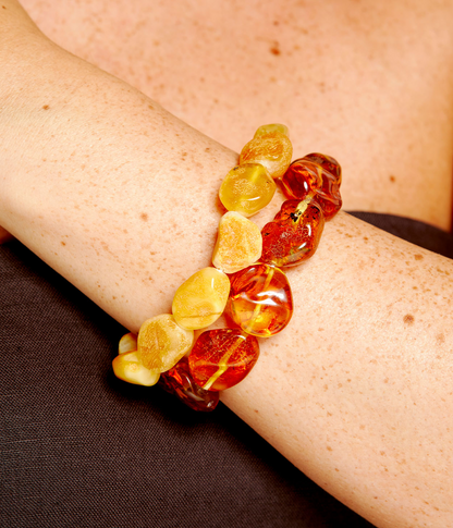 Chunky Cognac Amber Bracelet