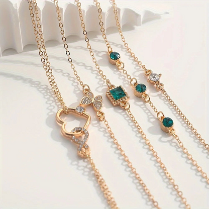 5Pcs Rhinestone Butterfly Bracelet Fashion