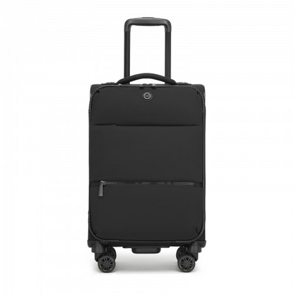 20-inch Women's Lightweight Softshell Suitcase with Spinner Wheels - Black