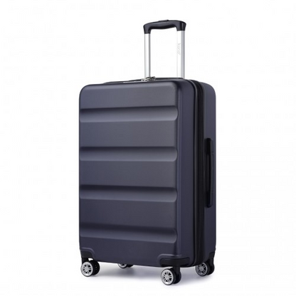 KSK2482 - Kono 28 Inch Expandable Horizontal Engraved Hard Shell ABS+PC Check-In Suitcase with TSA Lock - Navy