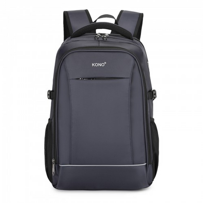 Kono Functional Travel Backpack with USB Charging Port - Navy | EM2130