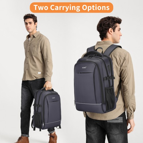 Kono Functional Travel Backpack with USB Charging Port - Navy | EM2130